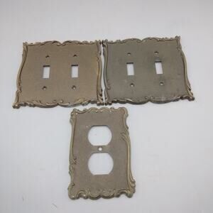 Scroll Vine Switch Plate Covers 1 Double/ 1 Single Switch One Outlet
